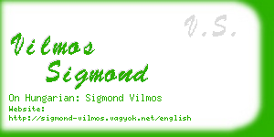 vilmos sigmond business card